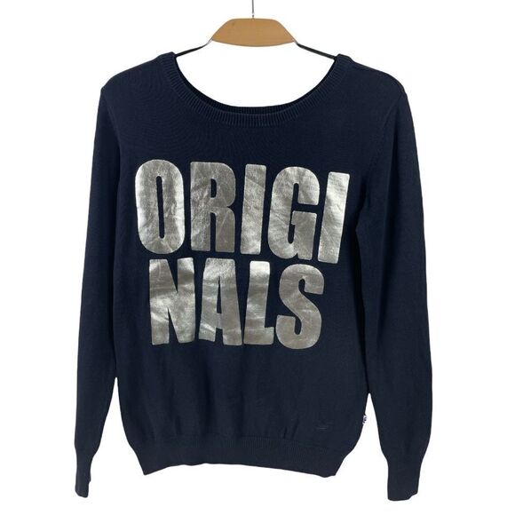 Adidas Originals Navy Sweater w/ Silver “Originals” Print Size Small - Picture 6 of 12